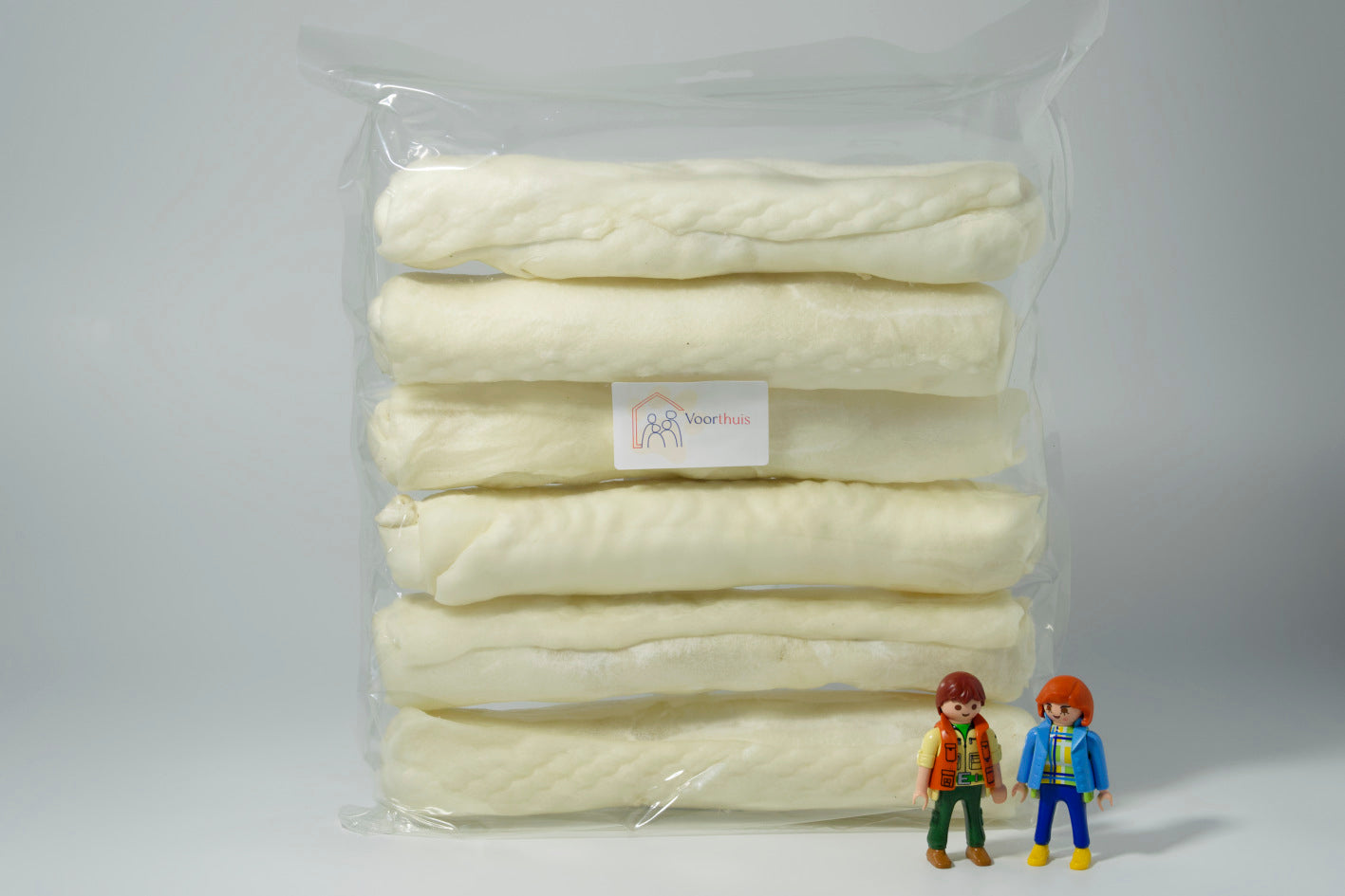 Witte rol groot 25cm  6stuks